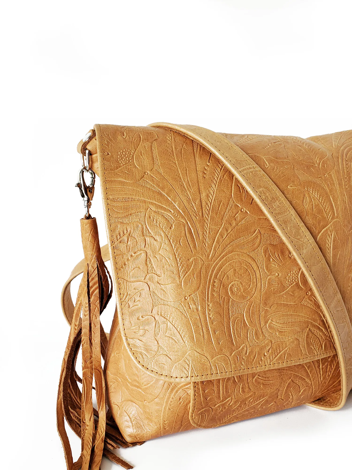 Convertible Backpack ~ Tawny Embossed Floral