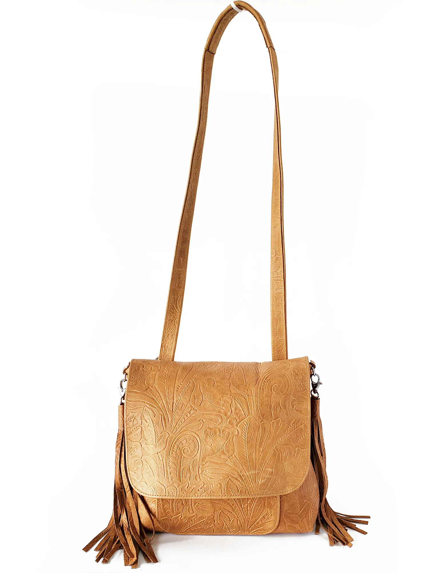 Convertible Backpack ~ Tawny Embossed Floral