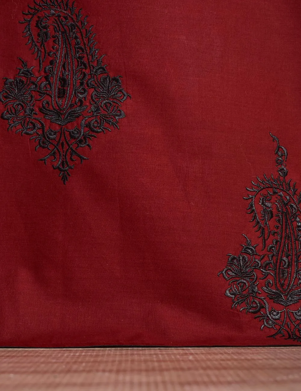 Cotton Embroidered Stitched Kurti - Camellia (TS-031E-Maroon)