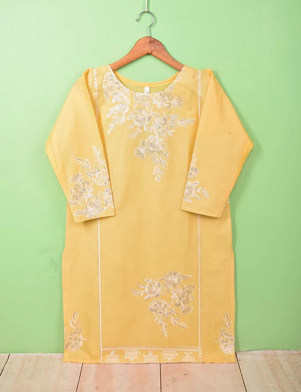 Cotton Embroidered Stitched Kurti - Sunbeam Glory (TS-029D-Yellow)
