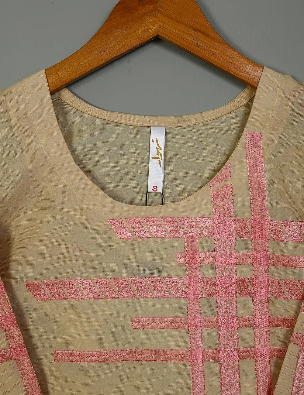 Cotton Jacquard Stitched Kurti - Dianthus (TS-002G-Skin)