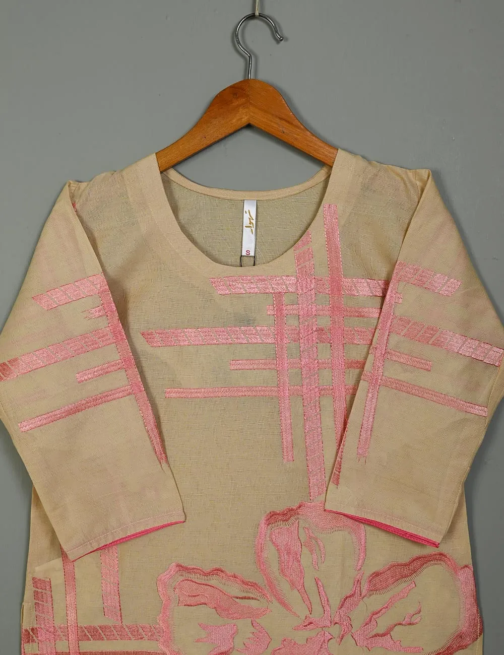 Cotton Jacquard Stitched Kurti - Dianthus (TS-002G-Skin)