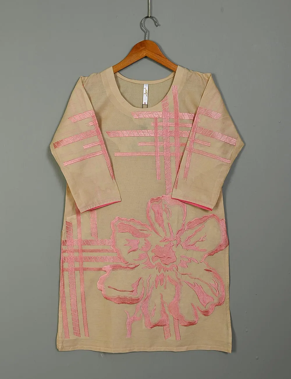 Cotton Jacquard Stitched Kurti - Dianthus (TS-002G-Skin)