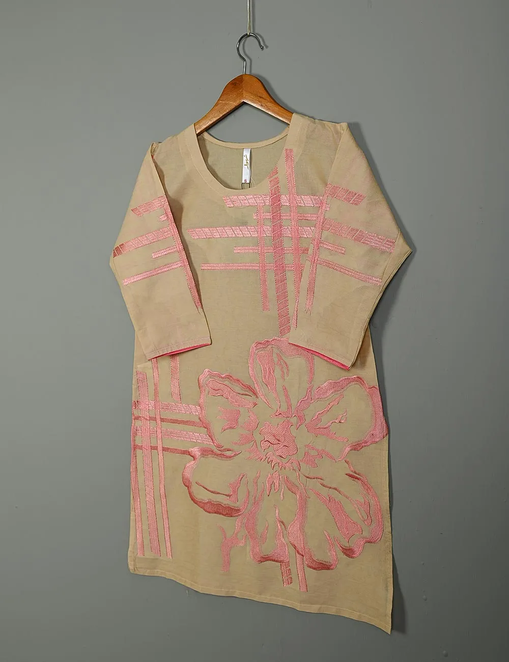 Cotton Jacquard Stitched Kurti - Dianthus (TS-002G-Skin)
