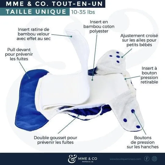 Couche tout-en-un - 2.0  Bleu - Mme & Co
