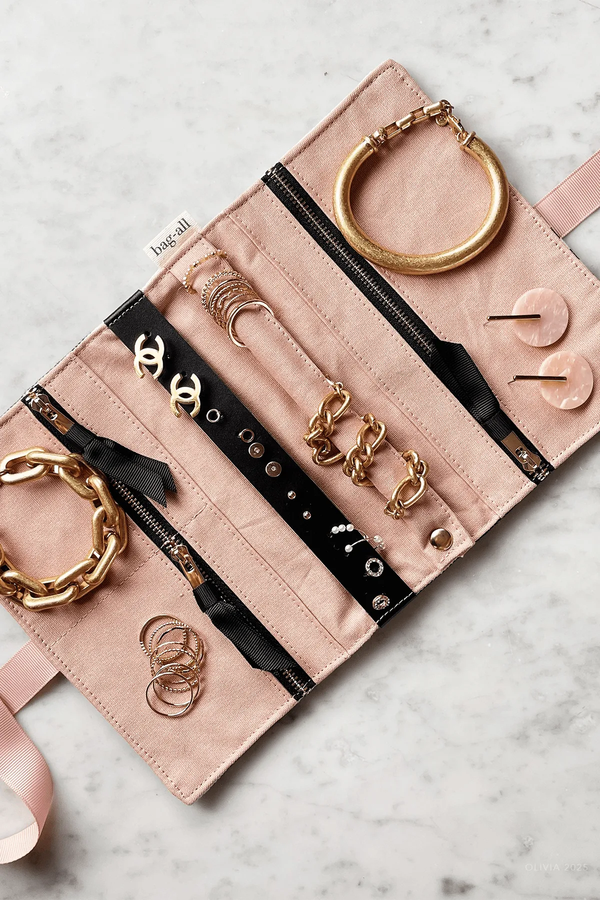Couture Jewelry Roll - Medium in Striped