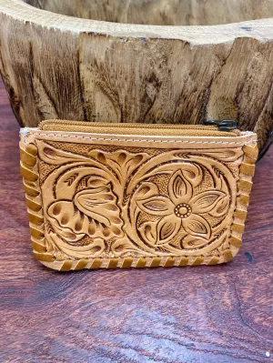 Cowpoke Tooled Wallet: Tan