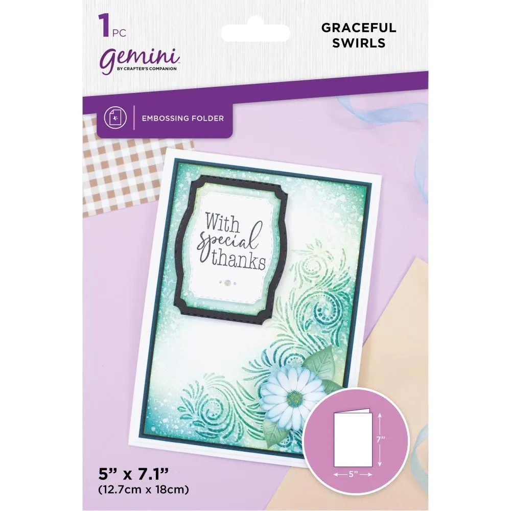 Crafter's Companion Gemini Embossing Folder - Graceful Swirls