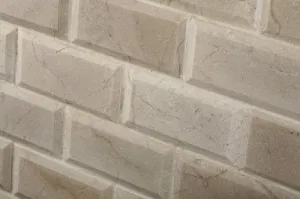 Crema Marfil Marble 2 X 4 Brick Mosaic Tile, Polished & Beveled - 6 X 6 Sample
