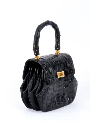 Crocodile Accordion Handbag