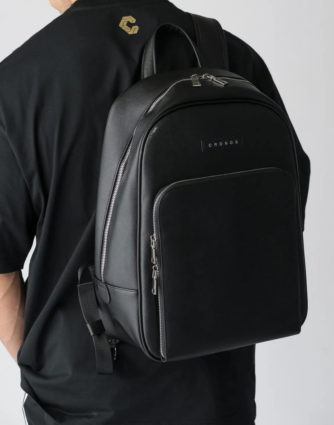 CRONOS VEGAN LEATHER BACKPACK【BLACK】