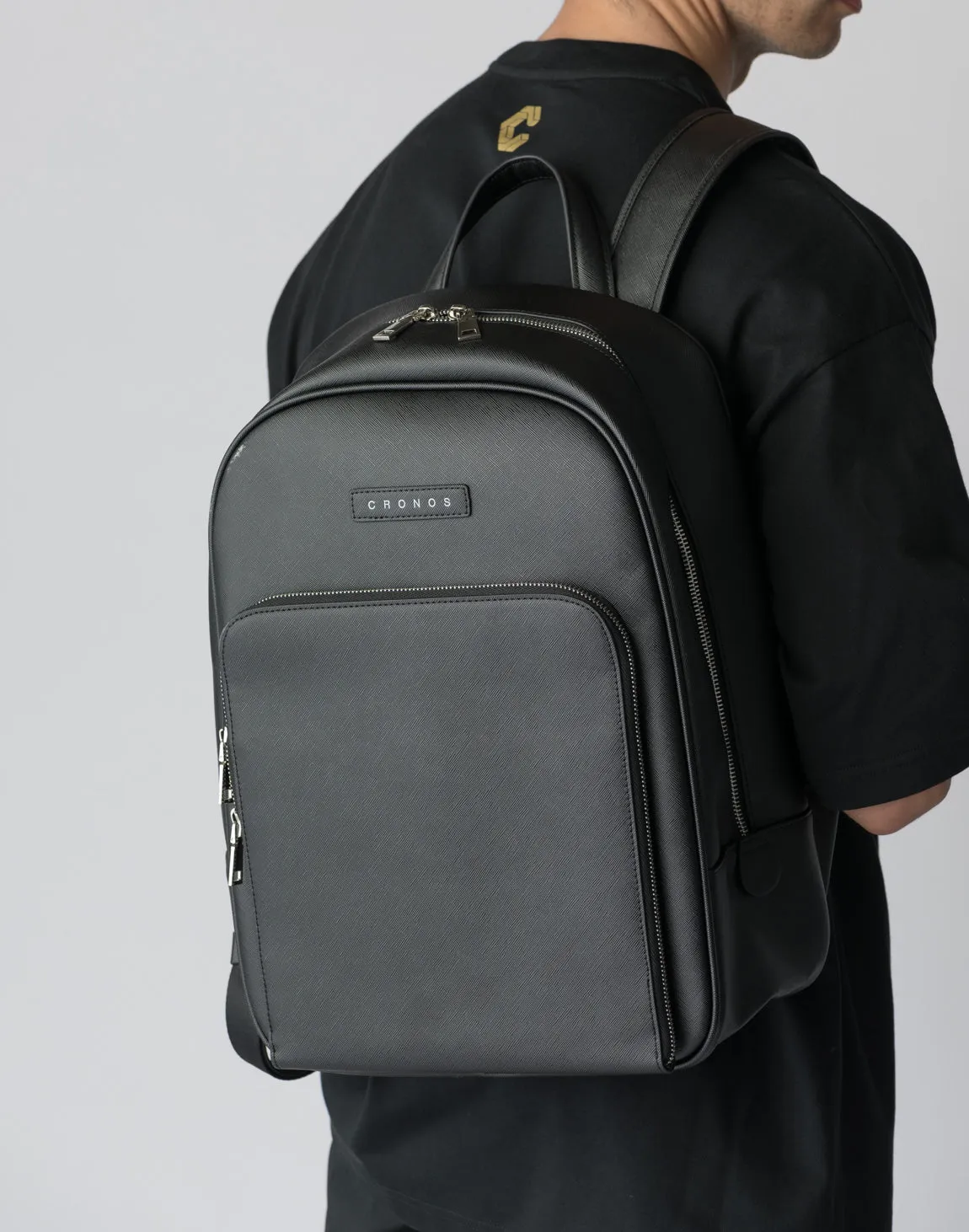 CRONOS VEGAN LEATHER BACKPACK【BLACK】