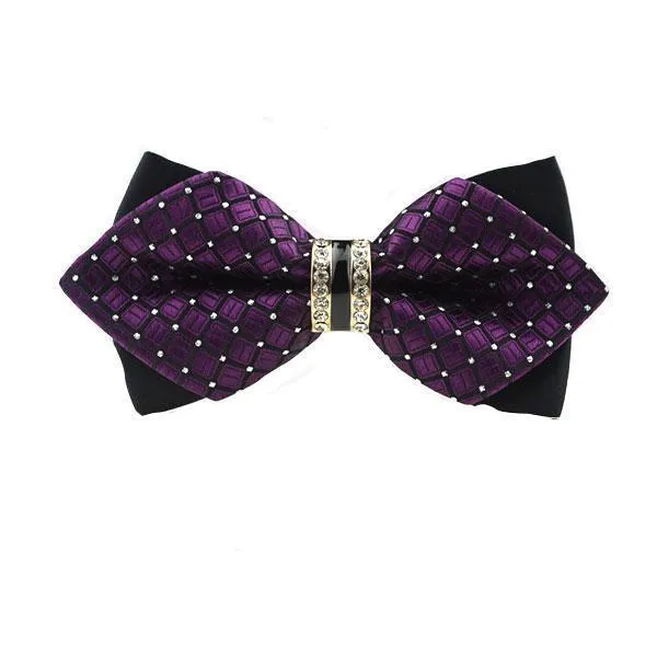 Crystal Metal Tiered Butterfly Knot Bow-tie