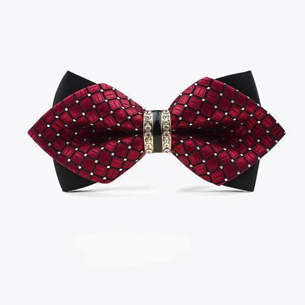 Crystal Metal Tiered Butterfly Knot Bow-tie