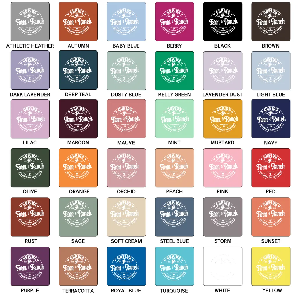 Cupid's Farm & Ranch White Ink T-Shirt (XS-4XL) - Multiple Colors!