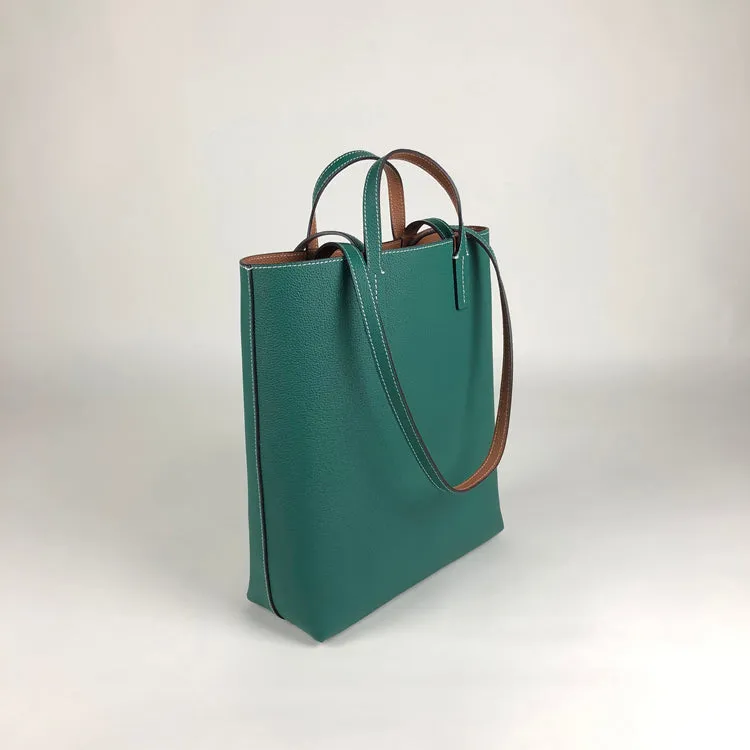 Cute Womens Gray&White Leather Shoulder Tote Bag Best Tote Handbag Shopper Bag Purse for Ladies