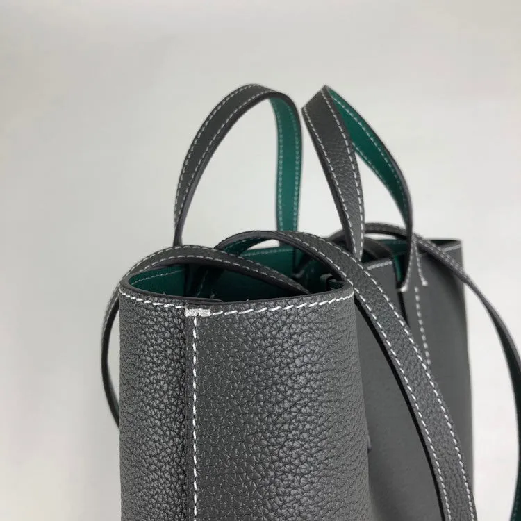 Cute Womens Gray&White Leather Shoulder Tote Bag Best Tote Handbag Shopper Bag Purse for Ladies