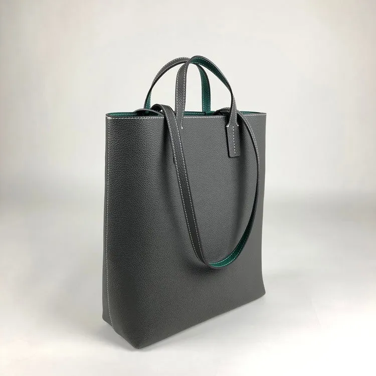 Cute Womens Gray&White Leather Shoulder Tote Bag Best Tote Handbag Shopper Bag Purse for Ladies