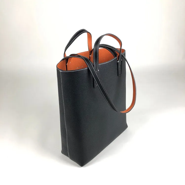 Cute Womens Gray&White Leather Shoulder Tote Bag Best Tote Handbag Shopper Bag Purse for Ladies