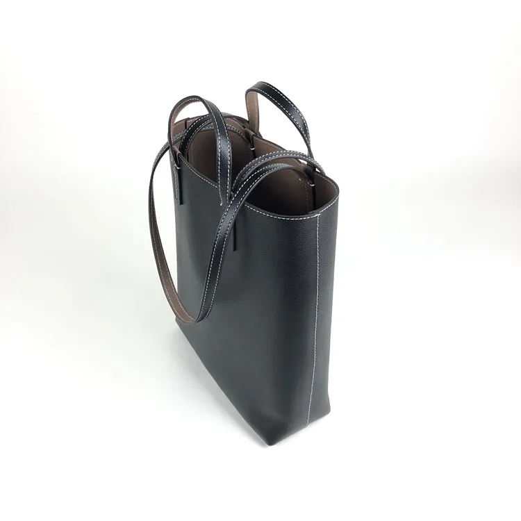 Cute Womens Gray&White Leather Shoulder Tote Bag Best Tote Handbag Shopper Bag Purse for Ladies