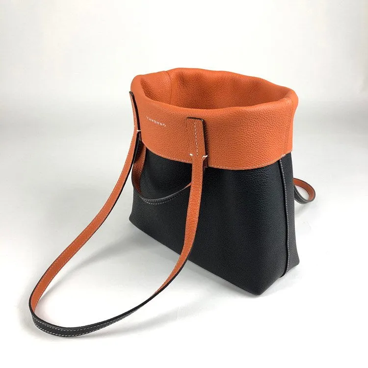 Cute Womens Gray&White Leather Shoulder Tote Bag Best Tote Handbag Shopper Bag Purse for Ladies