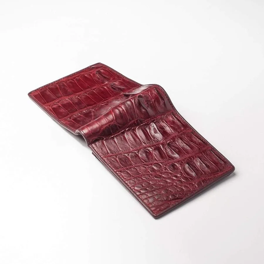 Dark Brown Backbone Crocodile Wallet