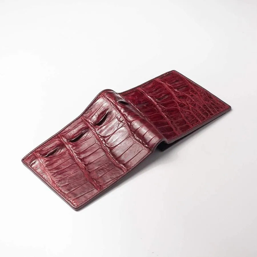 Dark Brown Backbone Crocodile Wallet