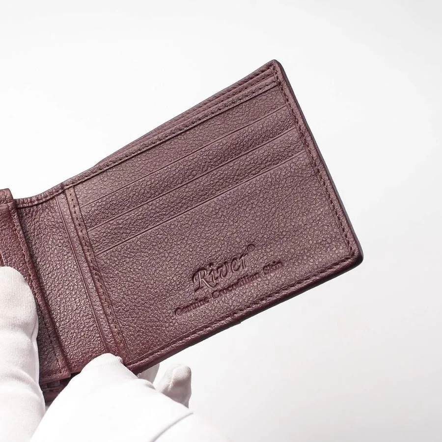 Dark Brown Backbone Crocodile Wallet