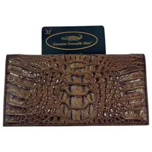 Dark Brown Head Crocodile Long Wallet