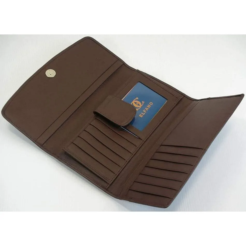 Dark Brown Head Crocodile Long Wallet