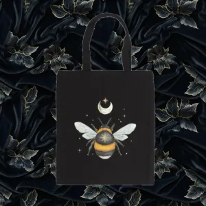 Dark forest bee tote bag