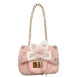 Dear Ellie Bunny Ear Handbag w/Rhinestones - Blush