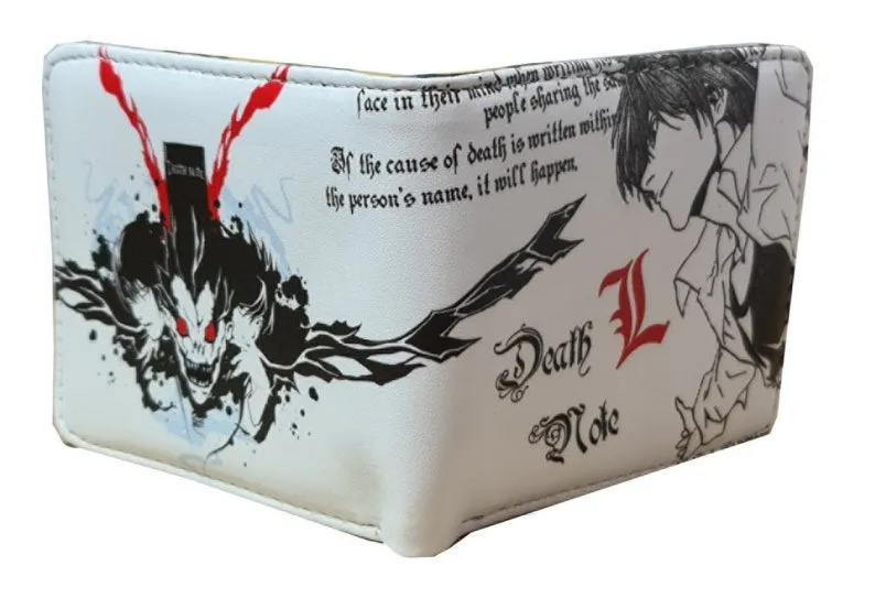 Death Note Anime Wallet - Light and Ryuk - Unisex - White / Premium  PVC Leather