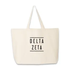 Delta Zeta Sorority Printed on Heavy Canvas Tote Bag
