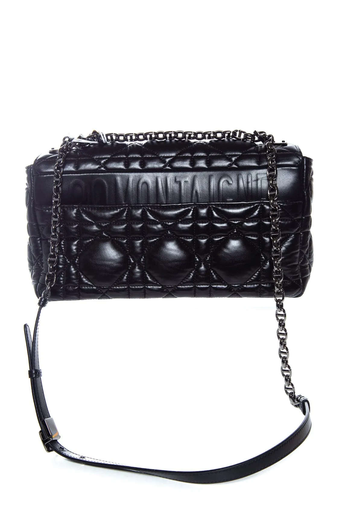 Dior Black Calfskin Caro Macrocannage Handbag
