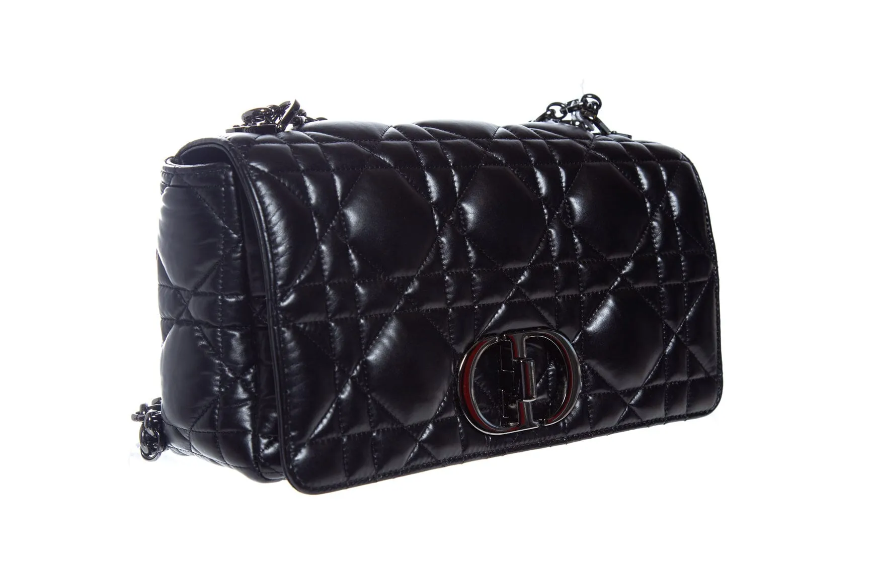 Dior Black Calfskin Caro Macrocannage Handbag