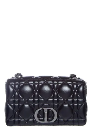 Dior Black Calfskin Caro Macrocannage Handbag
