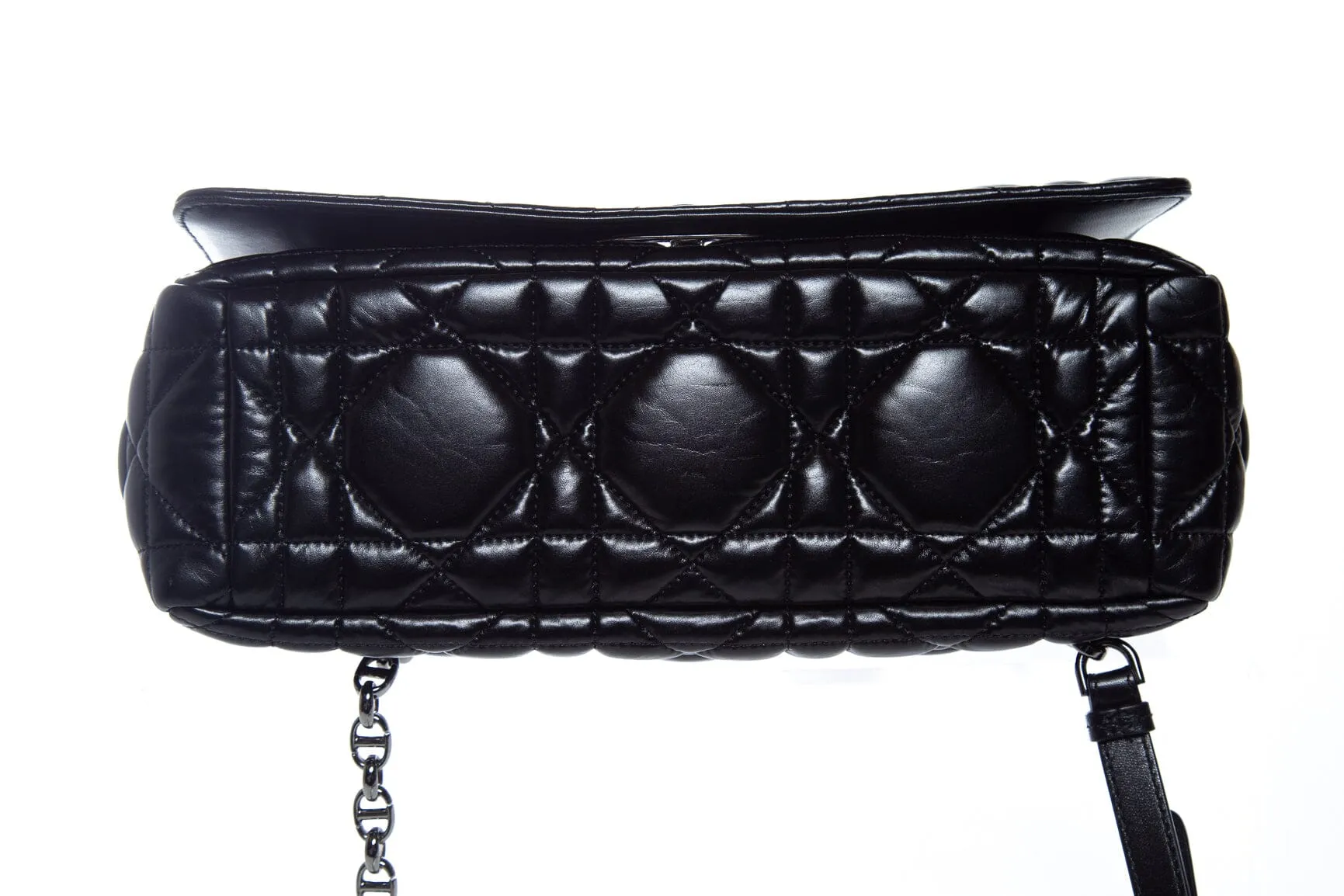 Dior Black Calfskin Caro Macrocannage Handbag