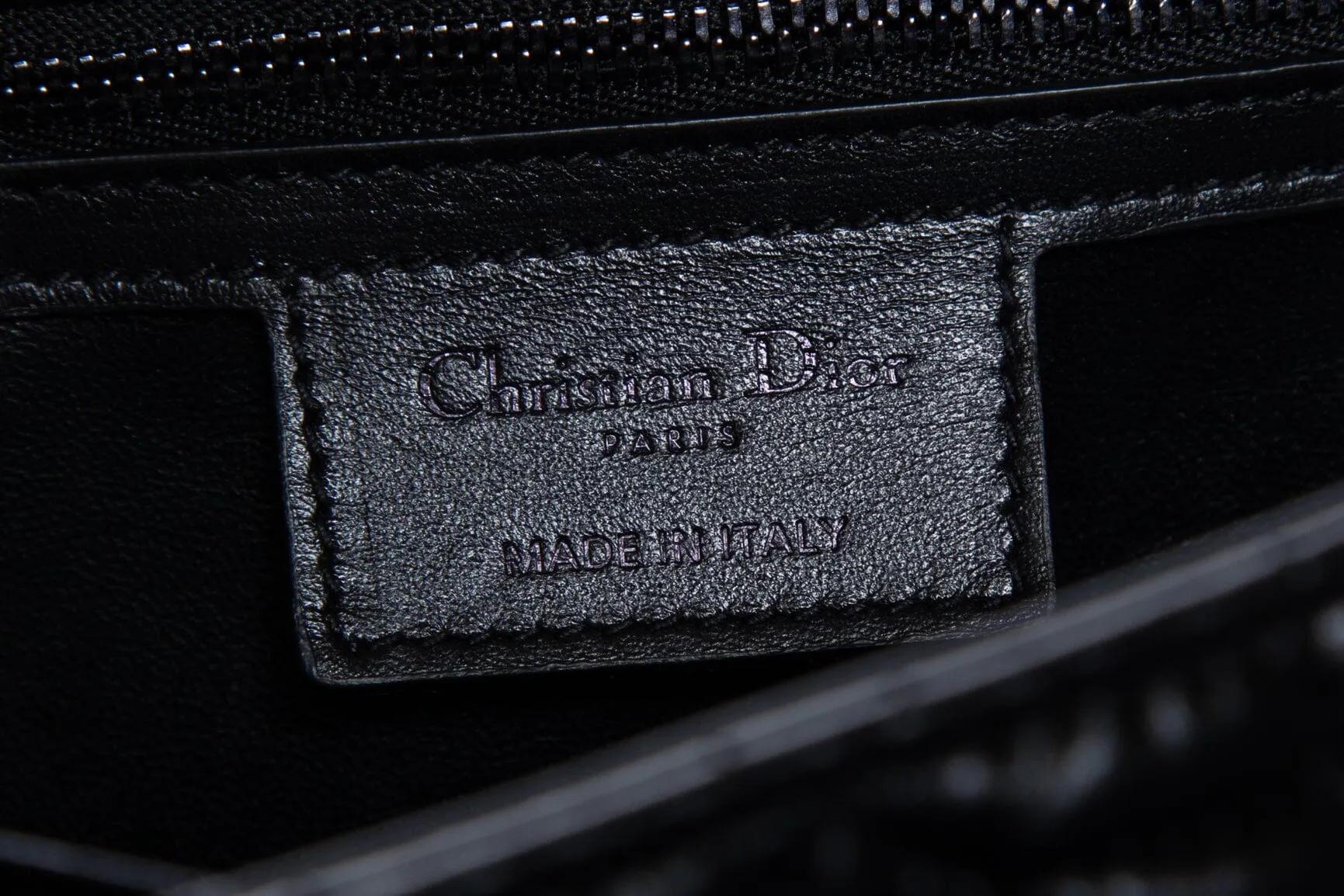 Dior Black Calfskin Caro Macrocannage Handbag
