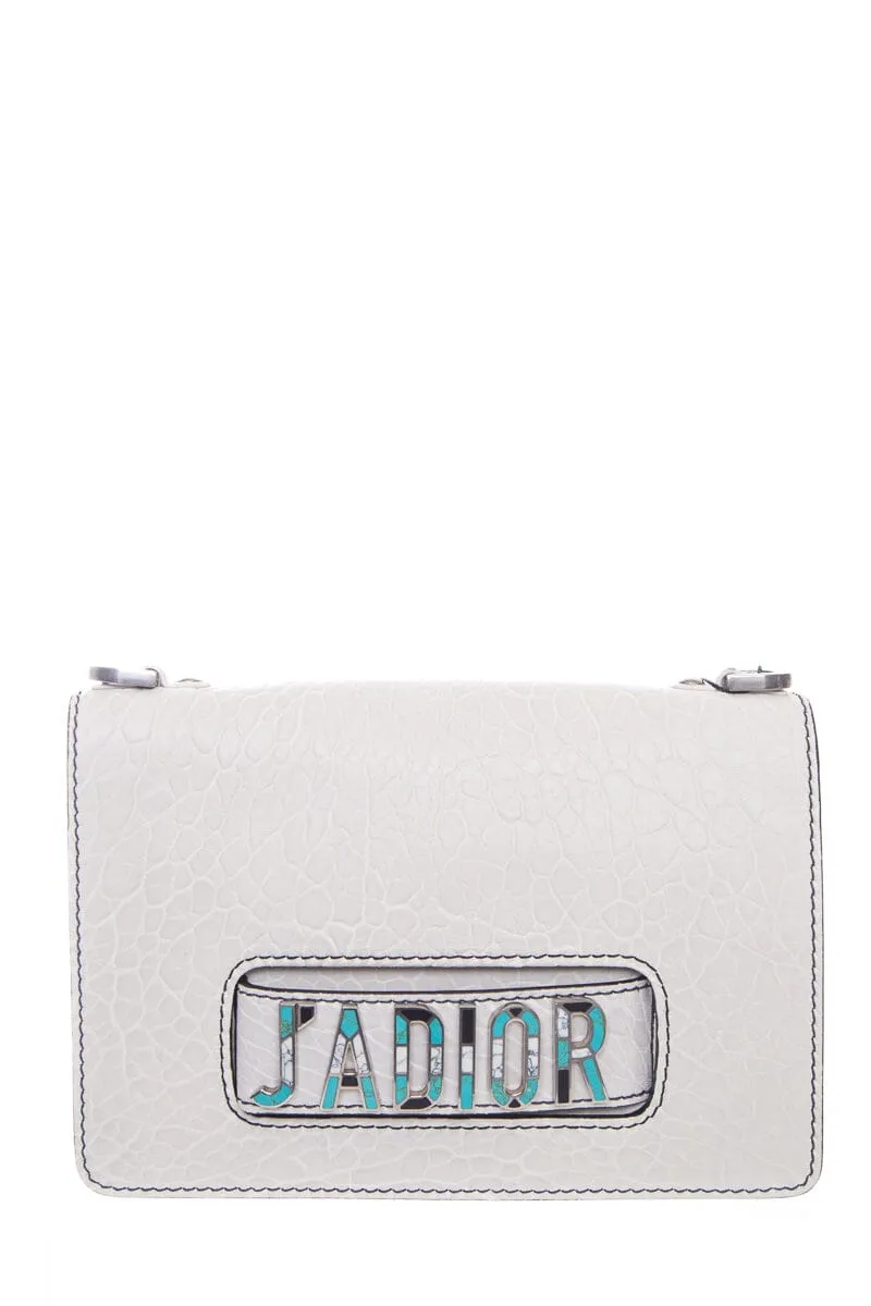 Dior White Calfskin Leather J'Adior Mosaic Handbag