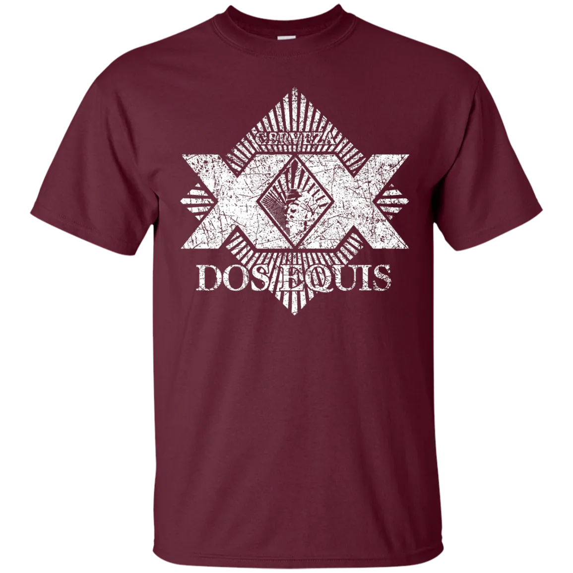 Dos Equis XX Lager Beer T-Shirt Custom Designed Worn Label Pattern