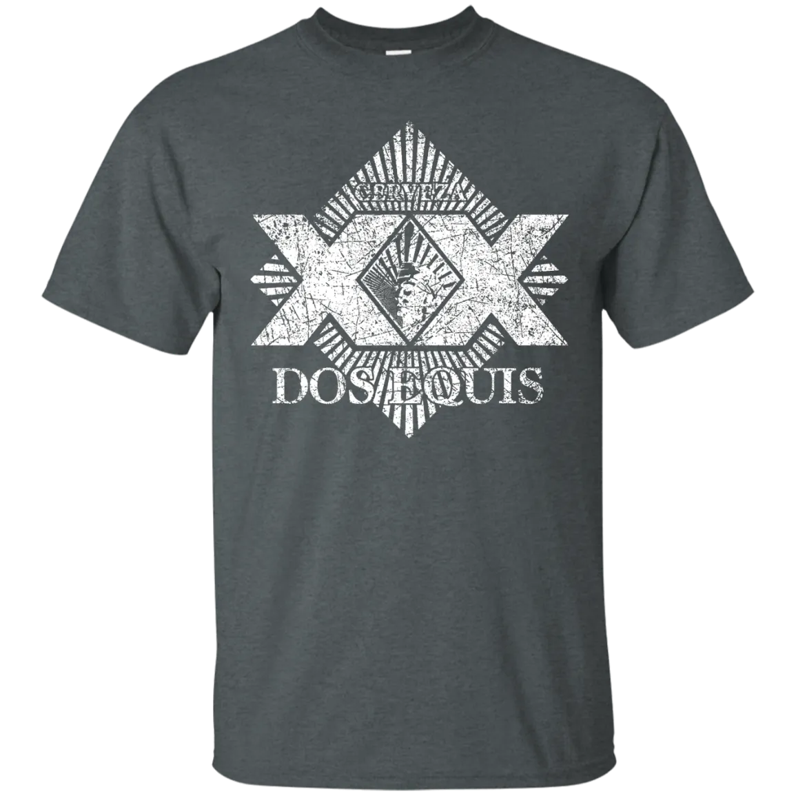 Dos Equis XX Lager Beer T-Shirt Custom Designed Worn Label Pattern