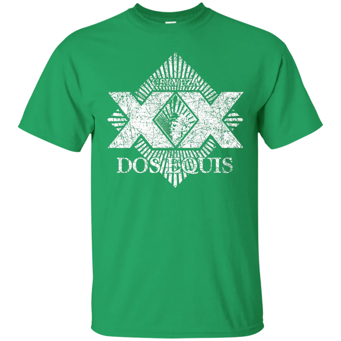 Dos Equis XX Lager Beer T-Shirt Custom Designed Worn Label Pattern