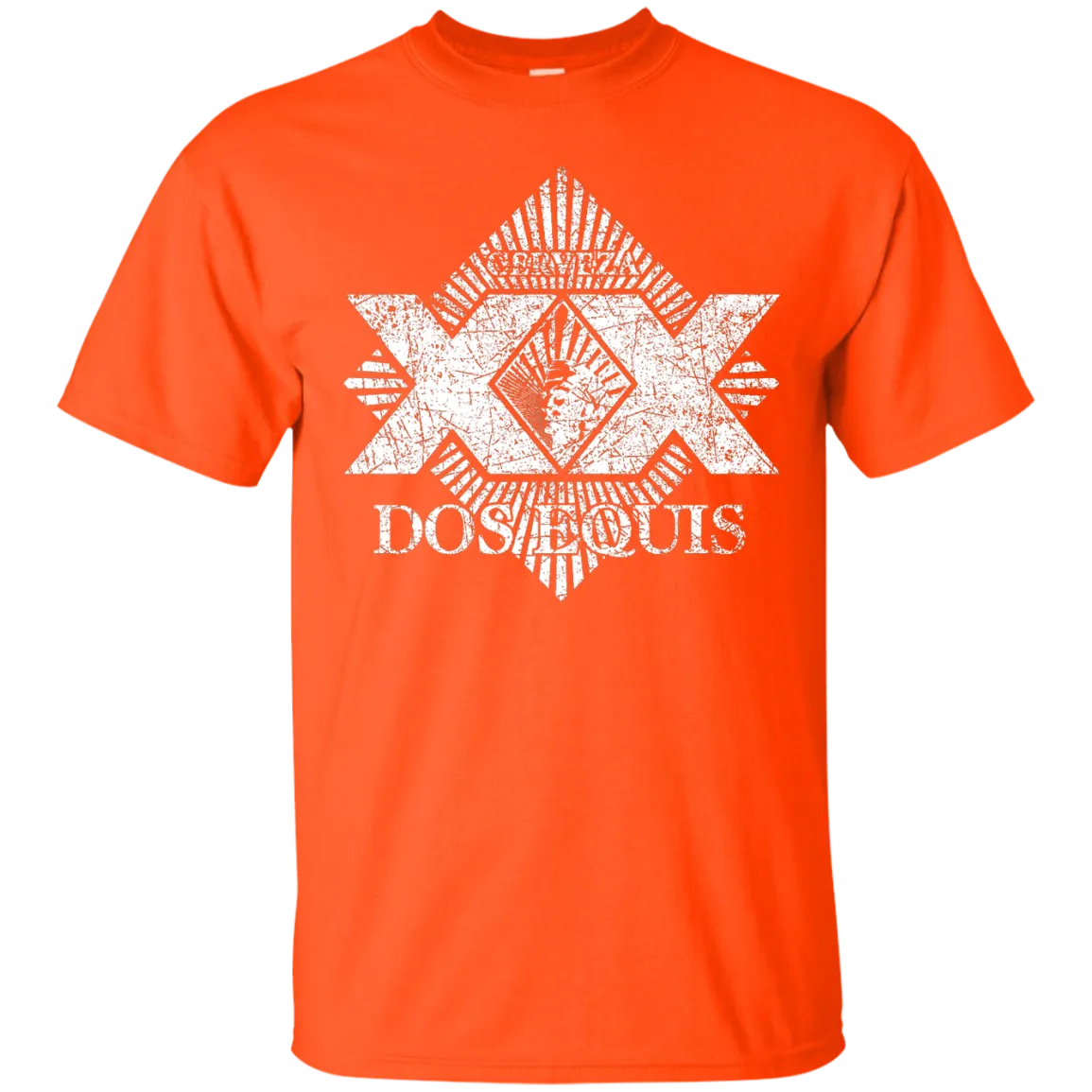 Dos Equis XX Lager Beer T-Shirt Custom Designed Worn Label Pattern