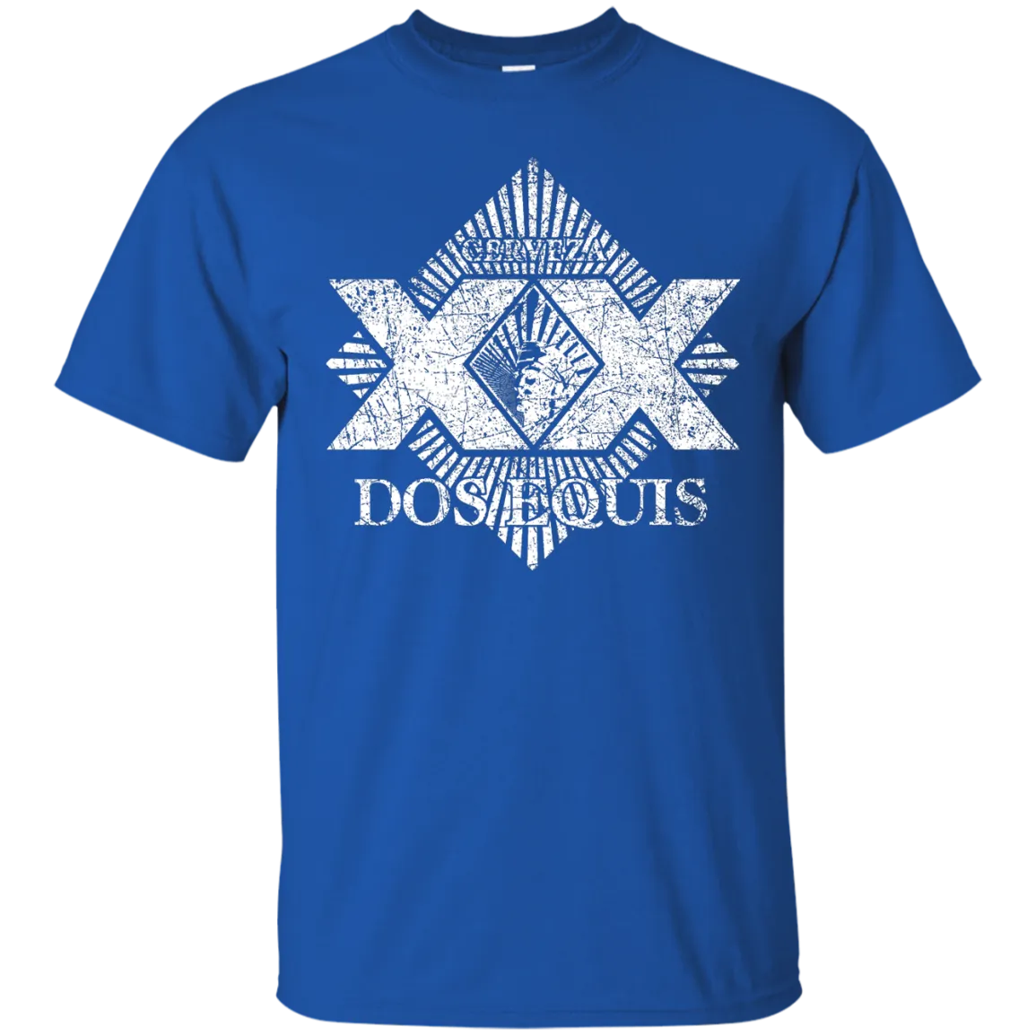 Dos Equis XX Lager Beer T-Shirt Custom Designed Worn Label Pattern