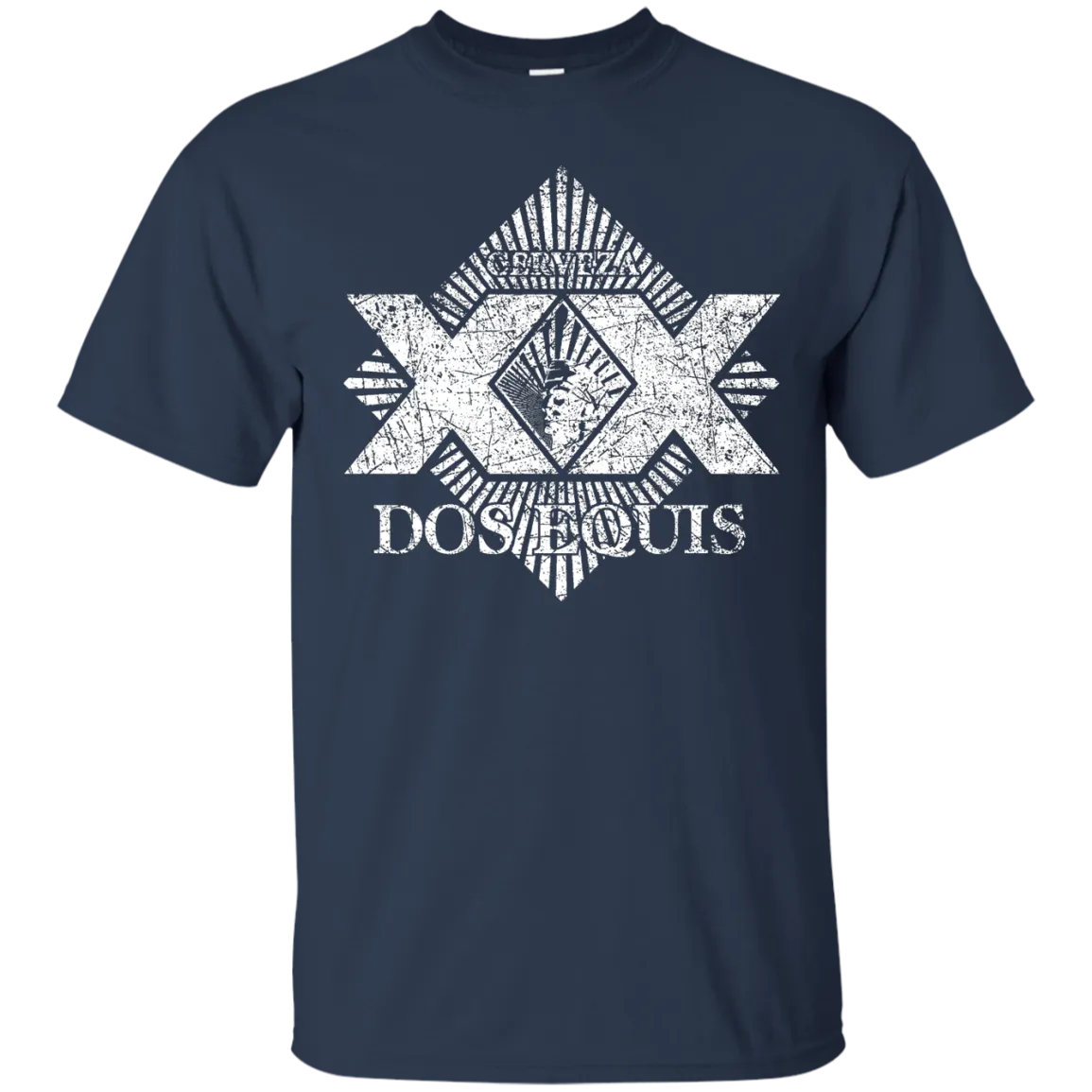 Dos Equis XX Lager Beer T-Shirt Custom Designed Worn Label Pattern