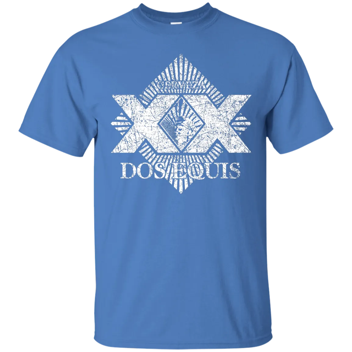 Dos Equis XX Lager Beer T-Shirt Custom Designed Worn Label Pattern