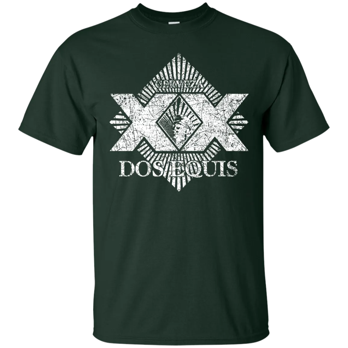 Dos Equis XX Lager Beer T-Shirt Custom Designed Worn Label Pattern