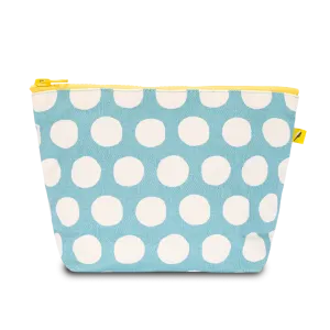 Dots Blue Mid Zip Pouch