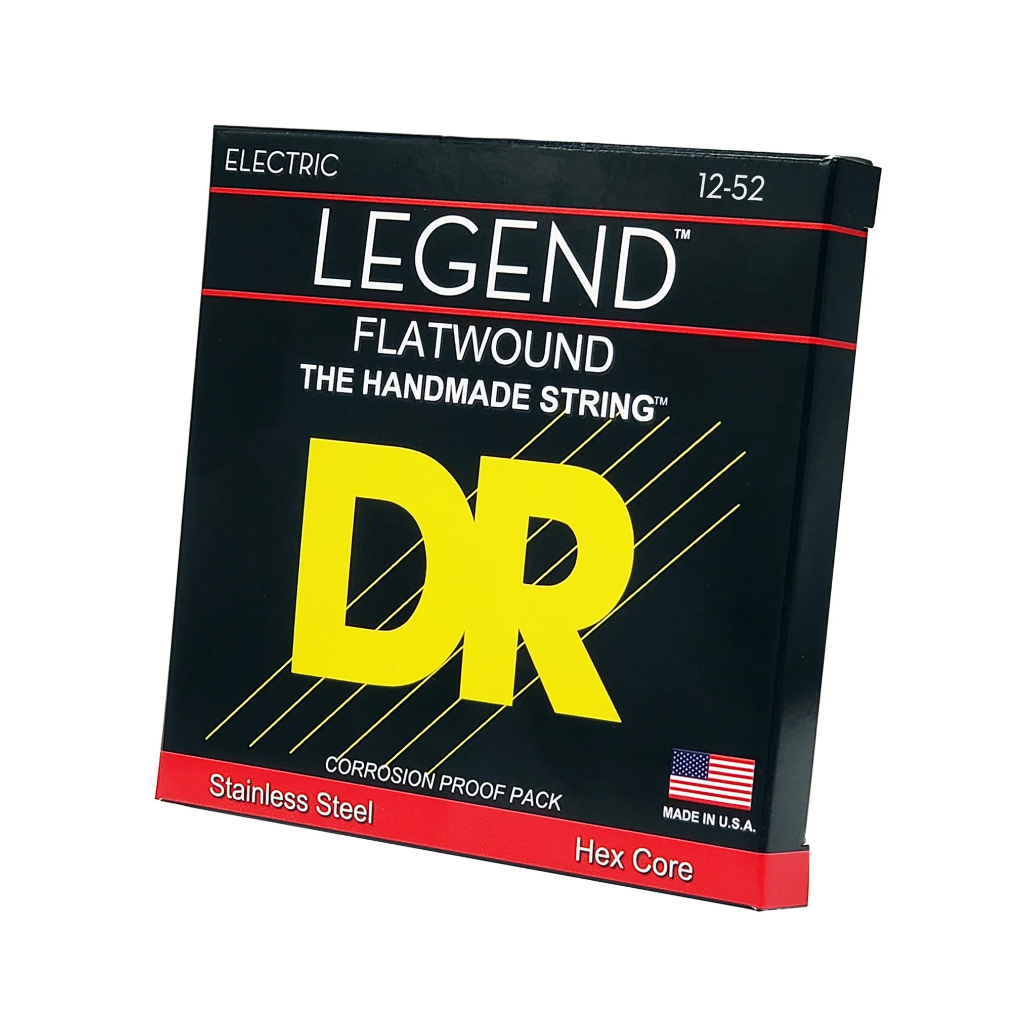 DR Strings FL-12 Legend Flatwound Electric Guitar Strings, Medium, 12-52